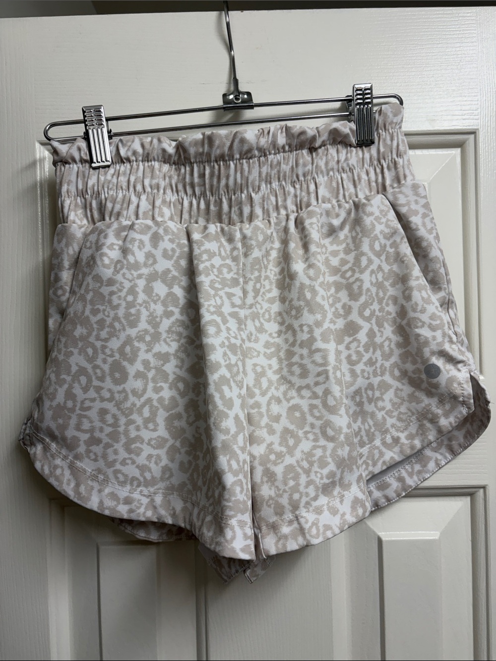 RBX Beige Animal-Print Athletic Shorts